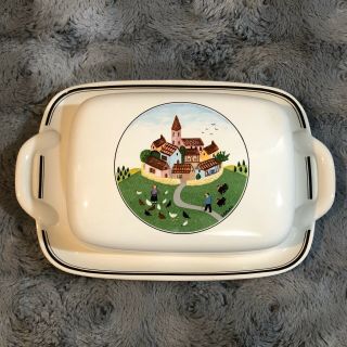 Villeroy & Boch Design Naif Butter Cheese Dish With Lid Feeding The Chickens