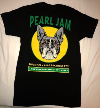 Pearl Jam Boston T Shirt Fenway Park Medium 2018 Pj Tour Terrier Dog