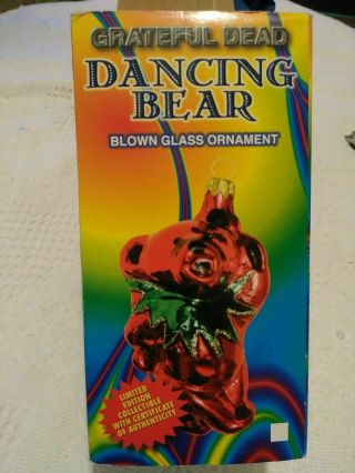 Vintage Grateful Dead Red Dancing Bear Ornament.  Made In Poland.  Orig.  Box,