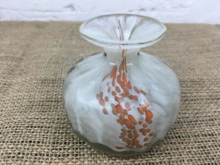 Vintage Mdina Maltese Speckled Art Glass Vase - Signed