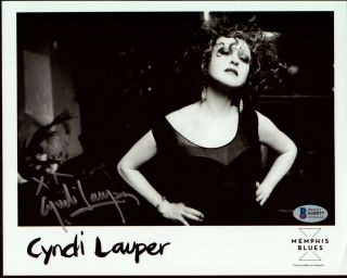Cyndi Lauper Signed 8x10 Photo Beckett Bas Rare Girls Just Wanna Have Fun 2