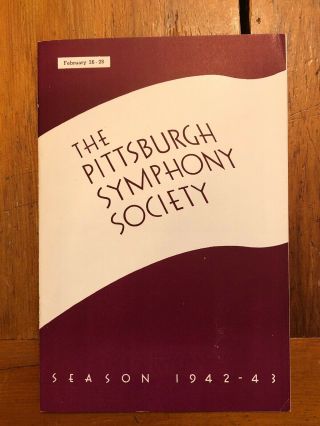 Classical music concert program Szigeti violinist Pittsburgh Symphony 1943 2