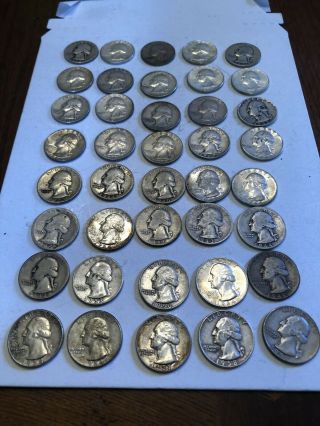 40 - Us 90 Silver Washington Quarters $10.  00 Face Value
