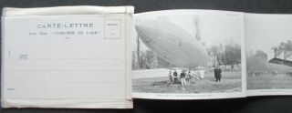 Rare Letter - Card France,  Inside 4 Early Aviation Postcards Santos Dumont Brazil