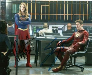 Autographed Grant Gustin & Melissa Benoist Signed 8 X 10 Photo Really
