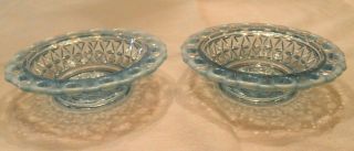 2 Imperial Laced Edge Katy Blue Opalescent 4 1/2 " Fruit Bowl Dessert Sauce