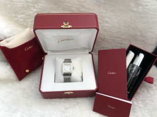 Cartier Santos Galbee 29mm Mens 18k Gold Stainless Steel Automatic Watch