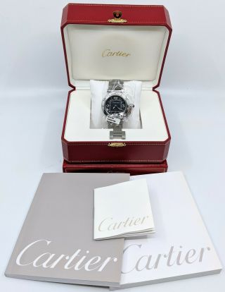 Cartier Pasha Seatimer 2790 40mm Black Dial Automatic Watch W/ Box & Papers
