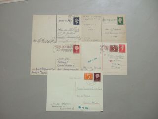 Five Different Nomination Netherlands Postal Stationery W/queen Printed Stamp