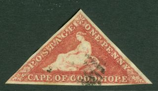 Sg 5b Cape Of Good Hope 1855 - 63.  1d Deep Rose - Red.  Very Fine,  Full Marg.