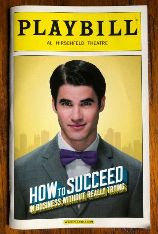 Darren Chris - How To Succeed In Business Broadway Playbill - 3 Weeks Only 2012