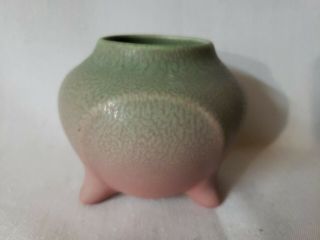Vintage Rookwood Green And Pink Matte 3.  25 " Vase 2093