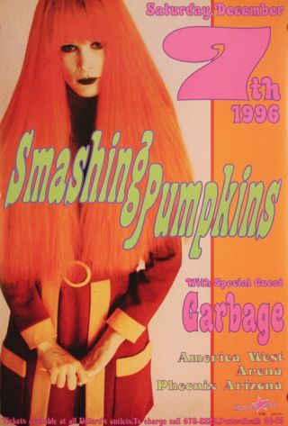 Smashing Pumpkins & Garbage 1996 Concert Poster By Frank Kozik S/n