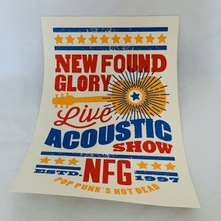 Found Glory Live Unplugged Acoustic Show Poster 11x17 2019 Tour Nfg Vip