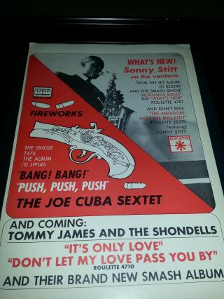 Sonny Stitt Joe Cuba Sextet Rare Promo Poster Ad Framed