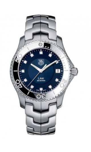 Tag Heuer Mens Link Wj111a.  Ba0575 Diamond Dial Quartz Blue Swiss Watch Rare Find