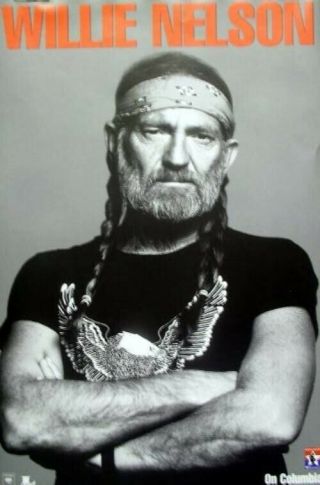 Willie Nelson 2003 On Columbia Big Promotional Poster Good Old Stock