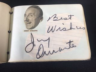 Jimmy Durante Signed Autographed Page Singer Actor Comedian