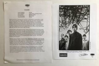 Oasis Definitely Maybe Presskit With 8x10 Photo 1994