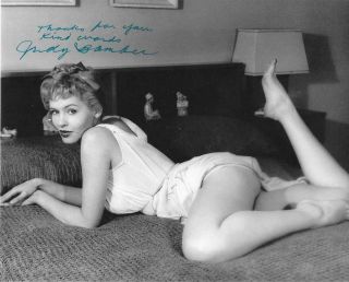 Judy Bamber Autographed 8x10 B&w Photo Pin Up Model Actress Signed