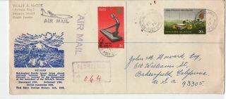 Pitcairn 1972 Registered Mail Cover To California Vfine