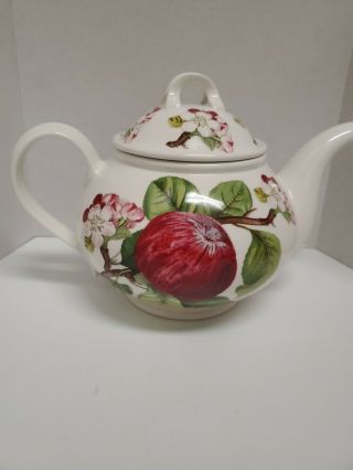 Vintage Portmeirion Pomona Teapot With Lid The Hoary Morning Apple England