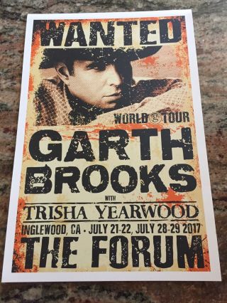 Garth Brooks Concert Poster From The Forum 