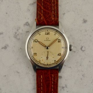 Vintage C.  1947 Omega Military Calatrava Watch Ref.  2383 - 7 Cal.  Ω 265 In Steel