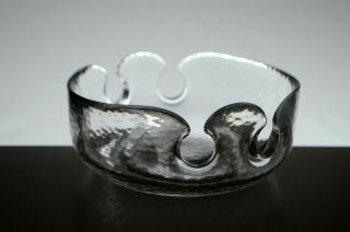Vintage Mcm 1970s Rosenthal Zsofia Kanyak Studio Line Art Glass Bowl - Trident