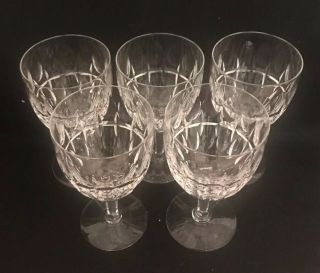 5 Fantastic Vintage Stuart Clifton Park Crystal Wine / Water Goblets Glasses