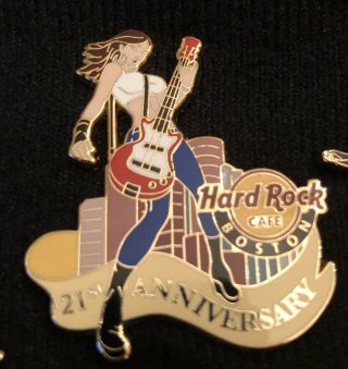 Hard Rock Cafe Boston 21st Anniversary Rocker Girl Waitress Pin