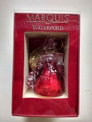 Waterford Marquis Crystal 2008 Annual Bell Red Snowman With Broom Mib