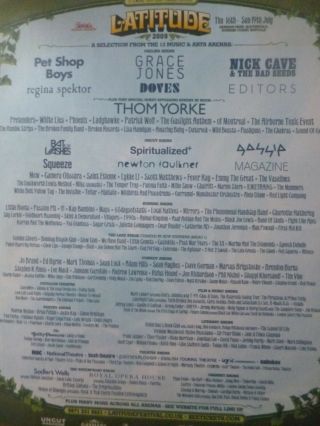 Latitude Festival 2009 (grace Jones,  Nick Cave,  Editors) - Mini Press Poster