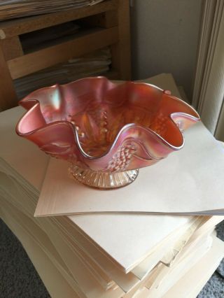 Marigold Carnival Glass Imperial bowl Antique Vintage 7 