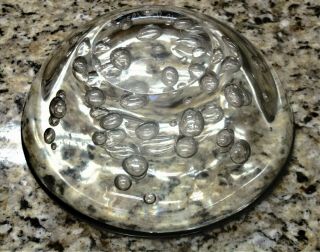 Vintage Large Elio Raffaeli Murano Glass Signed Bubble Bowl 7 Pounds