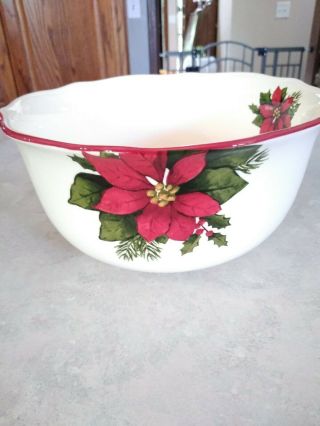 Better Homes And Gardens Poinsettia Holiday 2009 Serving Bowl