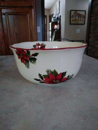 Better Homes And Gardens Poinsettia Holiday 2009 Serving Bowl 2