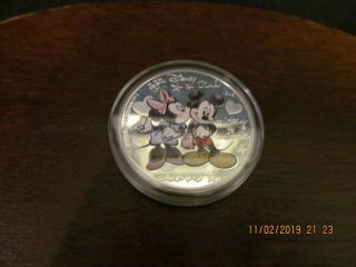 2015 Disney Mickey & Minnie Zealand 1 Oz Silver Coin