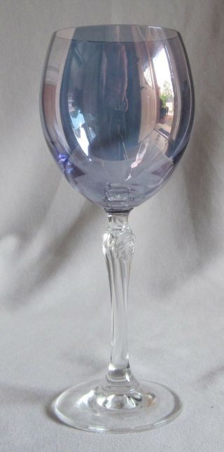 Wine Glass Goblet Glass Colony Bijoux Pattern Sapphire Blue Iridescent