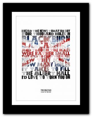 The Beatles - A Day In The Life ❤ Song Lyrics Typography Poster Art Print 2