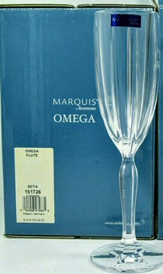 Marquis By Waterford Omega Set Of 4 Lead Crystal Wine Flutes