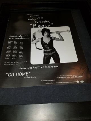 Joan Jett And The Blackhearts Go Home Rare Radio Promo Poster Ad Framed 3