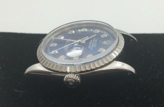 VINTAGE STAINLESS ROLEX DATEJUST DIAMOND DIAL MANS WATCH 1603 SERIAL 3 MILL 3