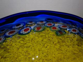 Dale Tiffany Large 15 " Art Glass Bowl - Curved Edge - Multi Color - Stunning