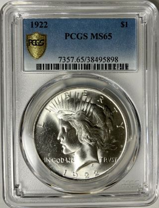 1922 P Peace Dollar PCGS MS65 - Has Not Been To CAC 3