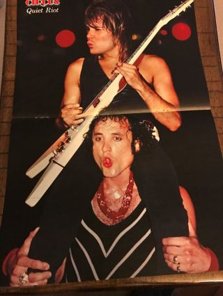 1983 Vintage 2pg Centerfold Poster Of Rock Band Quiet Riot