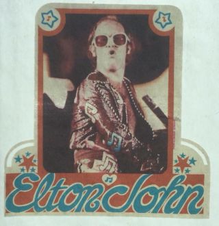 Vintage 1970’s Rock Elton John T Shirt Iron On Heat Transfer 4.  5” Rocket Man