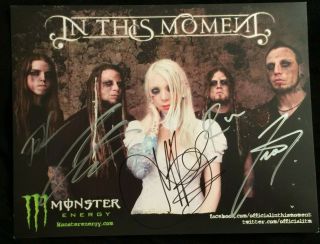 In This Moment Band Signed Autograph Maria Brink Blood