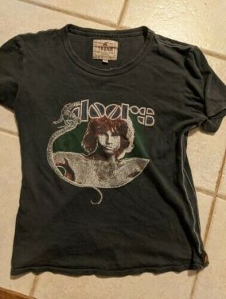 The Doors Trunk Ltd Womens Sz 2 Black Concert Shirt/band T Jim Morrison Lizard