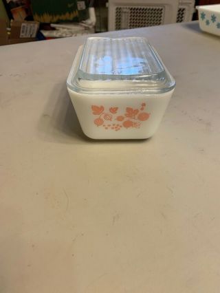 Vintage Small White Milk Glass Pyrex Refrigerator Fridge Loaf Pan Dish Glass Lid